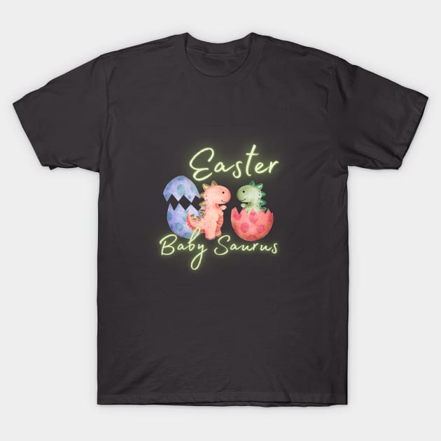 Easter Saurus Egg Neon T-Shirt by Clue Sky